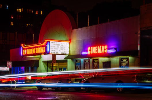 Time-lapse Photography of Car Lights in Front of Cinema